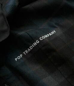 Pop Trading Company Big Pocket Hooded Jacket - Black / Navy Check -FLATSPOT Sales pop trading company big pocket hooded jacket black navy check 7