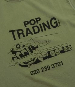 Pop Trading Company Trading T-Shirt - Loden Green -FLATSPOT Sales pop trading company trading t shirt loden green 4