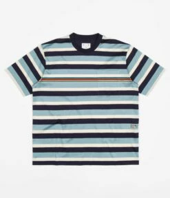 Pop Trading Company X Paul Smith Stripe T-Shirt - Very Dark Navy