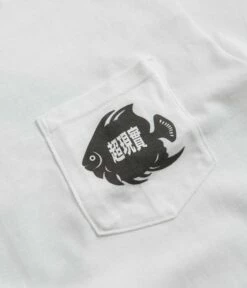 Sci-Fi Fantasy Fish Pocket T-Shirt - White -FLATSPOT Sales sci fi fantasy fish pocket t shirt white 3