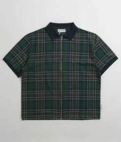 Skateboard Cafe Ogilvie Hunting Tartan Full Zip Shirt - Green / Navy