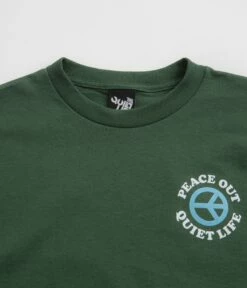 The Quiet Life Peace Out T-Shirt - Hunter Green -FLATSPOT Sales the quiet life peace out t shirt hunter green 2