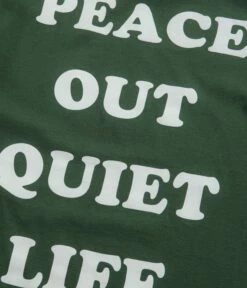 The Quiet Life Peace Out T-Shirt - Hunter Green -FLATSPOT Sales the quiet life peace out t shirt hunter green 5