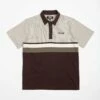 Tired Summer Polo Shirt - Cream / Brown -FLATSPOT Sales tired summer polo shirt cream brown 1
