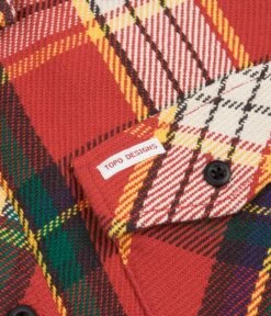 Topo Designs Mountain Heavyweight Shirt - Red / Yellow Plaid -FLATSPOT Sales topo designs mountain heavyweight shirt red yellow plaid 4