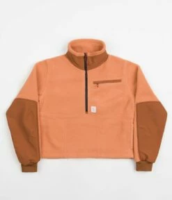 Topo Designs Womens Mountain Pullover Fleece - Rust / Brick