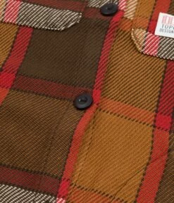 Topo Designs Womens Mountain Shirt Jacket - Brown / Natural Plaid -FLATSPOT Sales topo designs womens mountain shirt jacket brown natural plaid 3