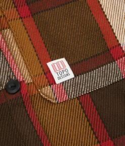 Topo Designs Womens Mountain Shirt Jacket - Brown / Natural Plaid -FLATSPOT Sales topo designs womens mountain shirt jacket brown natural plaid 5