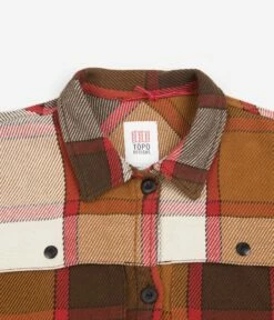 Topo Designs Womens Mountain Shirt Jacket - Brown / Natural Plaid -FLATSPOT Sales topo designs womens mountain shirt jacket brown natural plaid 6