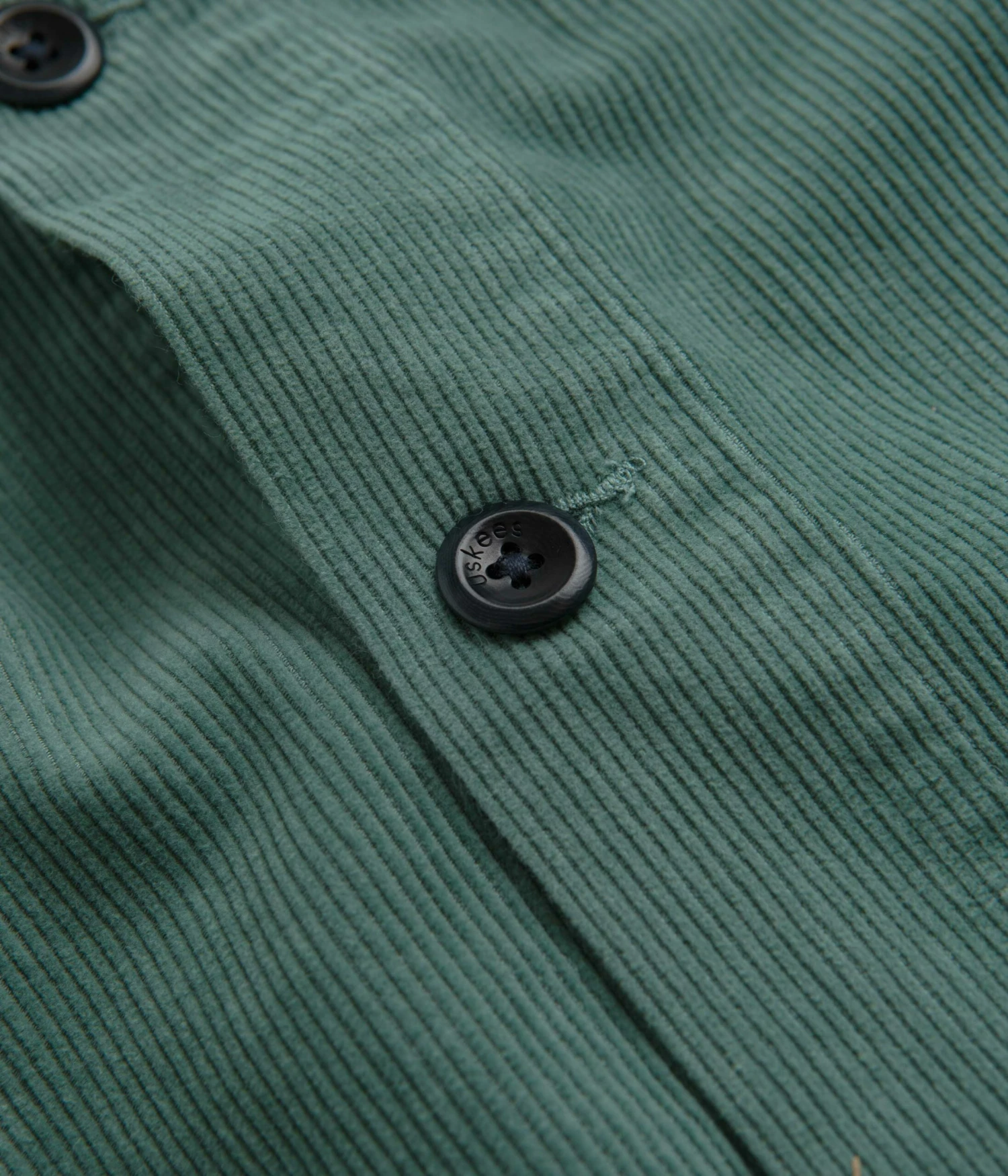 Uskees 3001 Cord Buttoned Overshirt - Eucalyptus 5 Uskees 3001 Cord Buttoned Overshirt - Eucalyptus - Image 3