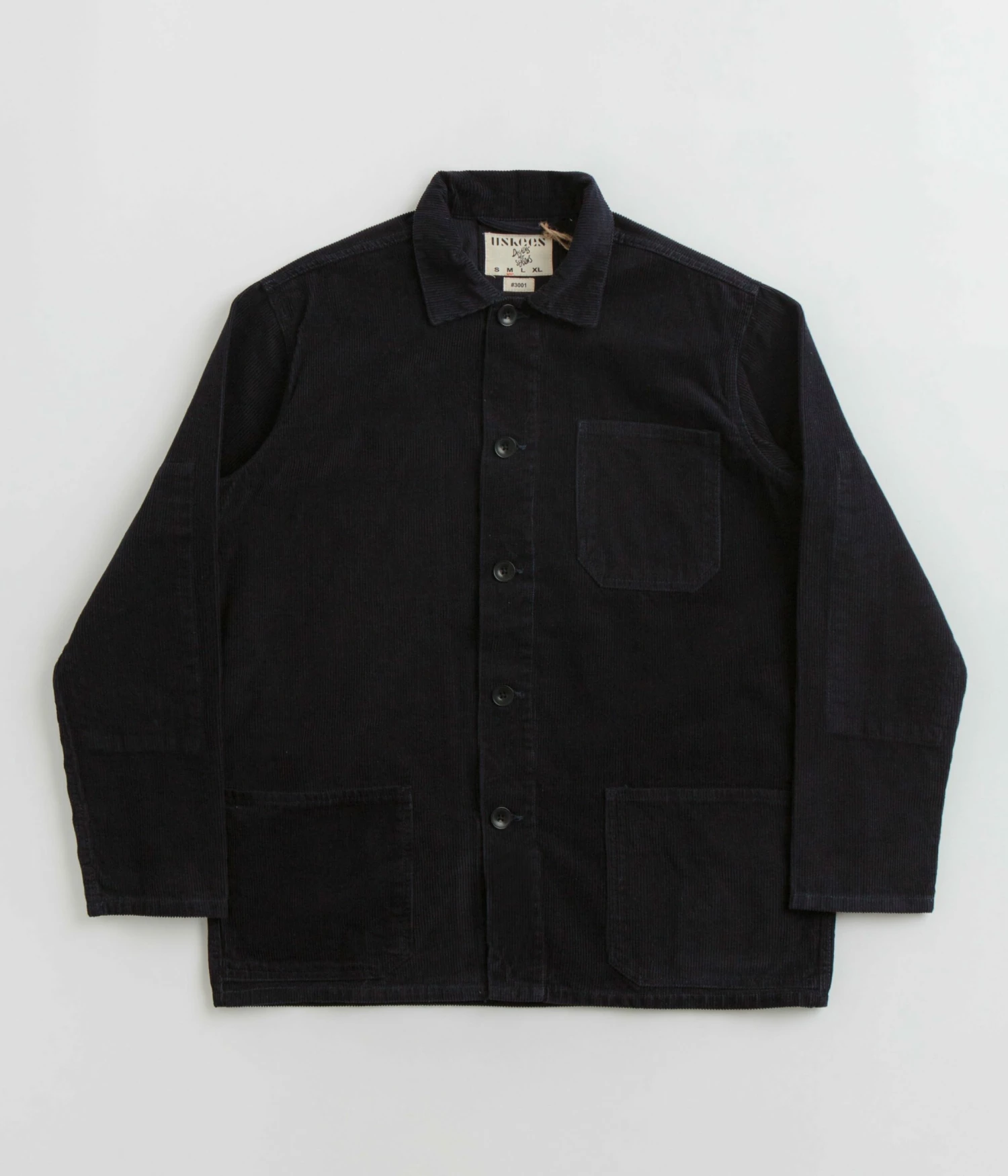 Uskees 3001 Cord Buttoned Overshirt - Midnight Blue 3 Uskees 3001 Cord Buttoned Overshirt - Midnight Blue
