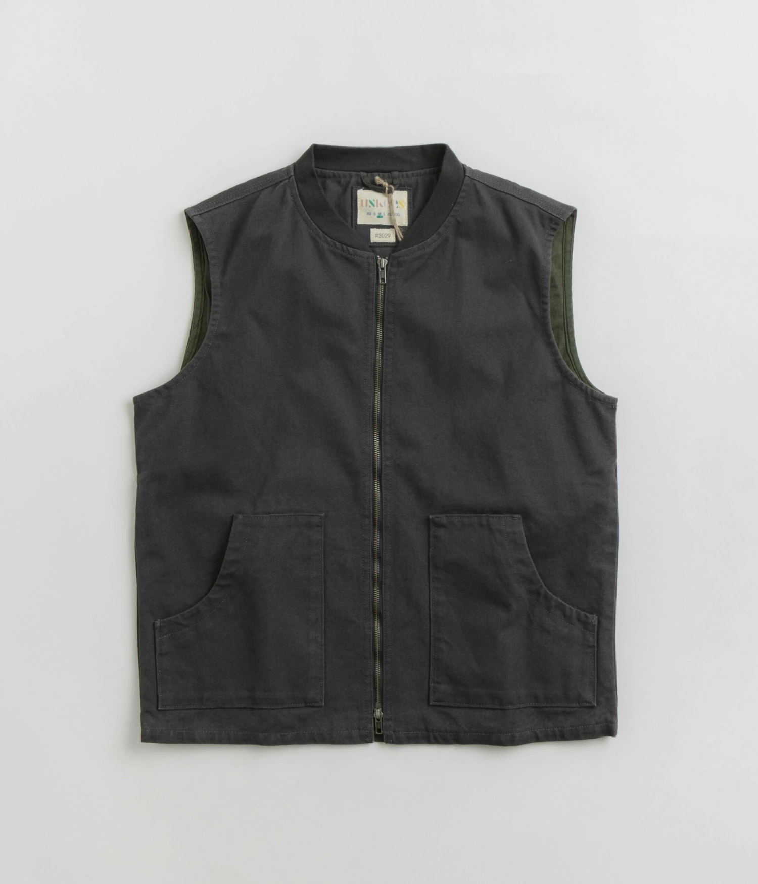 Uskees 3029 Patch Pocket Canvas Vest - Charcoal 3 Uskees 3029 Patch Pocket Canvas Vest - Charcoal