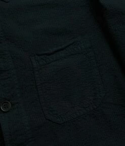 Vetra No.5 Seersucker Workwear Jacket - Navy -FLATSPOT Sales vetra no.5 seersucker workwear jacket navy 4