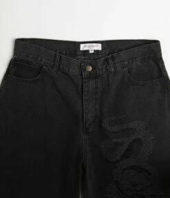Yardsale Snake Denim Shorts - Black -FLATSPOT Sales yardsale snake denim shorts black 4