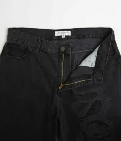 Yardsale Snake Denim Shorts - Black -FLATSPOT Sales yardsale snake denim shorts black 5